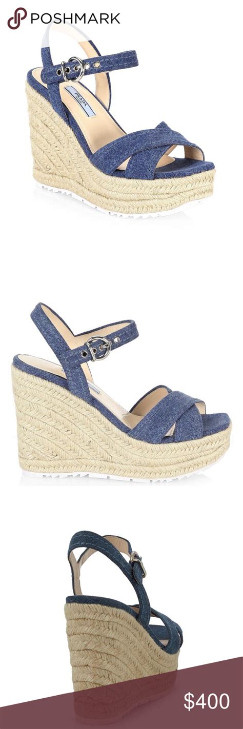 prada wedge espadrille|prada espadrilles denim.